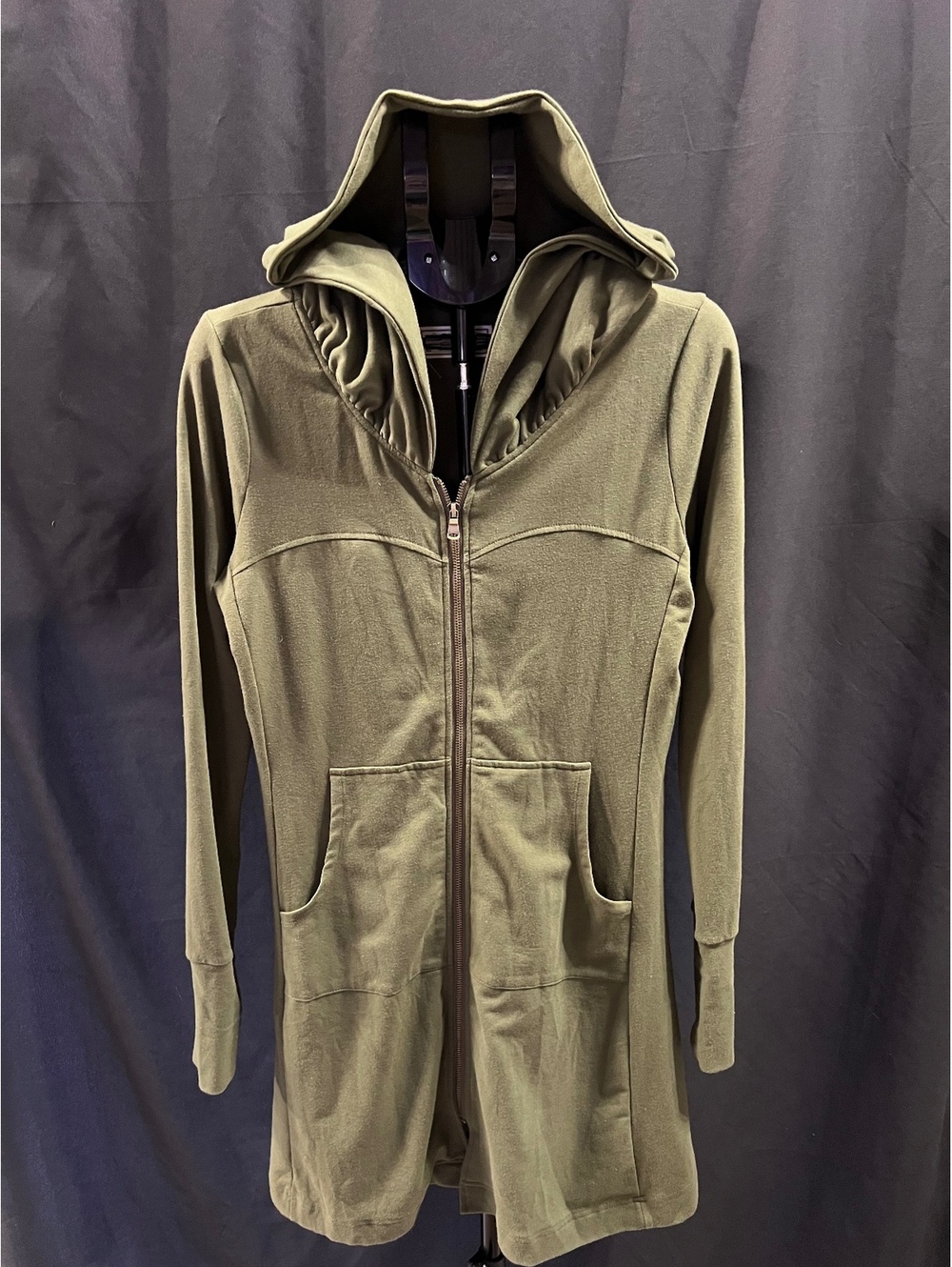 Sinuous Olive Green Hooded Cardigan/Jacket — Women’s Small